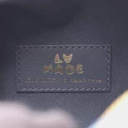 Pre Owned Louis Vuitton Cruiser Lv Squared Handbag Denim And Taurillon Leather Navy