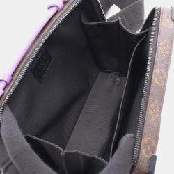 Pre Owned Louis Vuitton Soft Trunk Handbag With Handle Coated Canvas And Leather Monogram Macassar Brown Purple