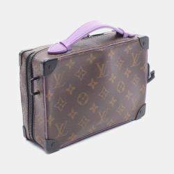 Pre Owned Louis Vuitton Soft Trunk Handbag With Handle Coated Canvas And Leather Monogram Macassar Brown Purple