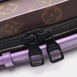 Pre Owned Louis Vuitton Soft Trunk Handbag With Handle Coated Canvas And Leather Monogram Macassar Brown Purple