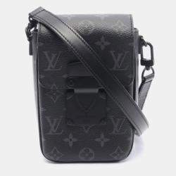 Pre Owned حقيبة كتف محفظة قابلة للارتداء عامودية قفل لويس فيتون مونوغرام إكليبس قماش مطلي وجلد أسود