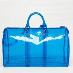 Pre Owned حقيبة لوي فيتون كيبال باندوليير 50 زرقاء شفافة بي في سي مونوجرامي