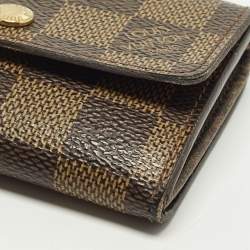 Pre Owned Louis Vuitton Damier Ebene Porte Monnaie Plat Purse