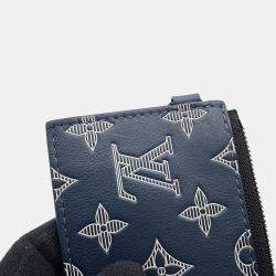 Pre Owned Louis Vuitton Gaston Wearable Wallet Navy Monogram Shadow