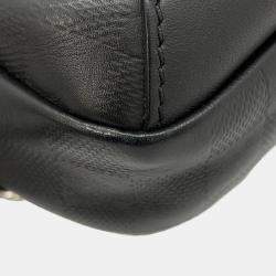 Pre Owned حقيبة لوبيتون أفنيو سليغ جلد إنفيني داميي أسود