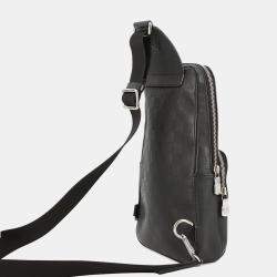 Pre Owned حقيبة لوبيتون أفنيو سليغ جلد إنفيني داميي أسود