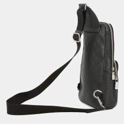 Pre Owned حقيبة لوبيتون أفنيو سليغ جلد إنفيني داميي أسود