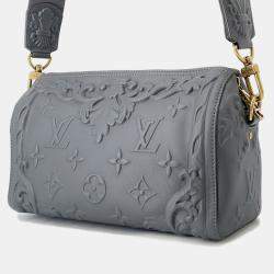 Pre Owned Louis Vuitton City Keepall Dark Shadow Gray Monogram Calf Leather