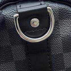 Pre Owned Louis Vuitton Keepall Bandouliere Noir Damier Graphite Size 55