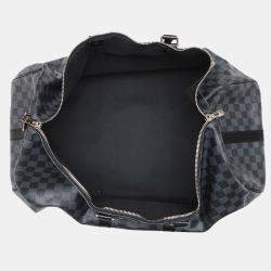 Pre Owned Louis Vuitton Keepall Bandouliere Noir Damier Graphite Size 55