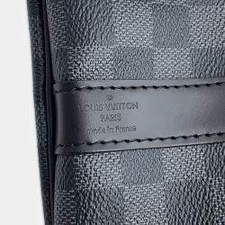 Pre Owned Louis Vuitton Keepall Bandouliere Noir Damier Graphite Size 55