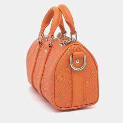 Pre Owned Louis Vuitton Orange Canvas BandouliÃ¨re Keepall 25