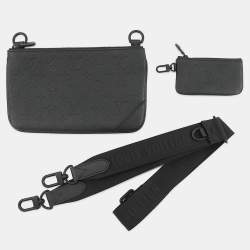 Pre Owned حقيبة لويس فيتون تريو مسنجر نوير بنقشة مونوجرام شادو