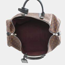 Pre Owned Louis Vuitton Keepall Bandouliere Bordeaux/Noir Monogram Macassar Canvas Size 55