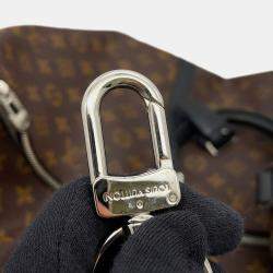 Pre Owned Louis Vuitton Keepall Bandouliere Bordeaux/Noir Monogram Macassar Canvas Size 55