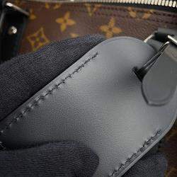 Pre Owned Louis Vuitton Keepall Bandouliere Bordeaux/Noir Monogram Macassar Canvas Size 55