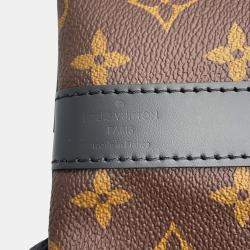 Pre Owned Louis Vuitton Keepall Bandouliere Bordeaux/Noir Monogram Macassar Canvas Size 55