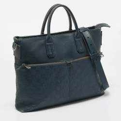 Pre Owned Louis Vuitton 7 Days a Week Blue Damier Inifini Leather Bag