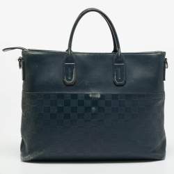 Pre Owned Louis Vuitton 7 Days a Week Blue Damier Inifini Leather Bag