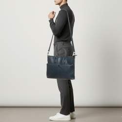 Pre Owned Louis Vuitton 7 Days a Week Blue Damier Inifini Leather Bag