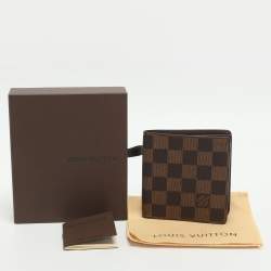 Pre Owned Louis Vuitton Damier Ebene Canvas Bifold