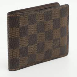 Pre Owned Louis Vuitton Multiple Damier Ebene Canvas Bifold Wallet