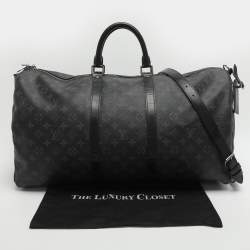 Pre Owned Louis Vuitton Keepall Bandoulière 55 Monogram Eclipse Canvas Bag