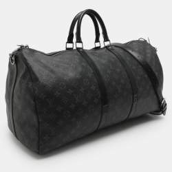 Pre Owned Louis Vuitton Keepall Bandoulière 55 Monogram Eclipse Canvas Bag