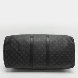 Pre Owned Louis Vuitton Keepall Bandoulière 55 Monogram Eclipse Canvas Bag