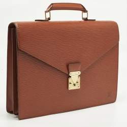 Pre Owned Louis Vuitton Serviette Conseiller Cipango Gold Epi Leather Briefcase Bag