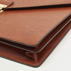 Pre Owned Louis Vuitton Serviette Conseiller Cipango Gold Epi Leather Briefcase Bag