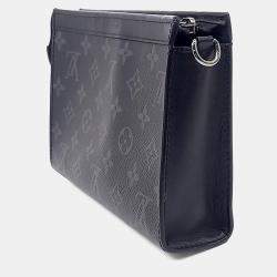 Pre Owned Louis Vuitton Black Coated Canvas and Leather Eclipse Gaston Wearable Wallet