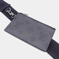 Pre Owned Louis Vuitton Black Coated Canvas and Leather Eclipse Gaston Wearable Wallet