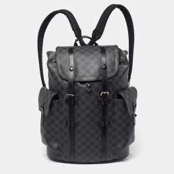 مملوكة مسبقًا Louis Vuitton Christopher MM Black Damier Graphite Canvas Backpack