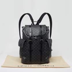 مملوكة مسب قًا Louis Vuitton Christopher MM Black Damier Graphite Canvas Backpack