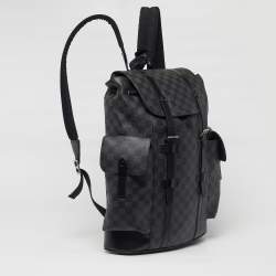 مملوكة مسبقًا Louis Vuitton Christopher MM Black Damier Graphite Canvas Backpack