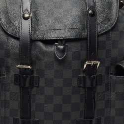 مملوكة مسبقًا Louis Vuitton Christopher MM Black Damier Graphite Canvas Backpack
