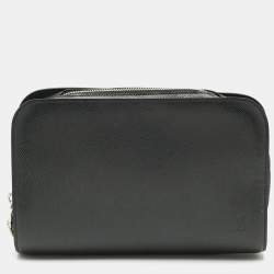 Pre Owned Louis Vuitton Baikal Black Taiga Leather Clutch