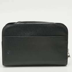 Pre Owned Louis Vuitton Baikal Black Taiga Leather Clutch