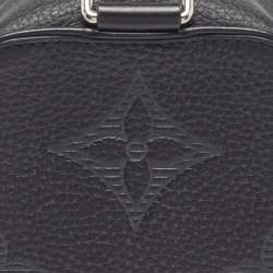 Pre Owned Louis Vuitton Black Monogram Shadow Leather Wash Bag