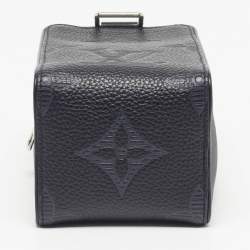 Pre Owned Louis Vuitton Black Monogram Shadow Leather Wash Bag