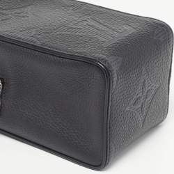 Pre Owned Louis Vuitton Black Monogram Shadow Leather Wash Bag