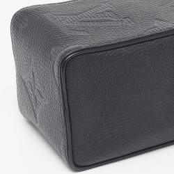 Pre Owned Louis Vuitton Black Monogram Shadow Leather Wash Bag