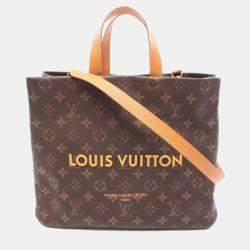Pre Owned Louis Vuitton Shopper Tote Mm Bag Leather Monogram Brown