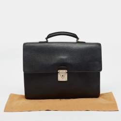 Pre Owned Louis Vuitton Robusto 1 Compartment Black Leather Briefcase