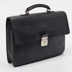 Pre Owned Louis Vuitton Robusto 1 Compartment Black Leather Briefcase