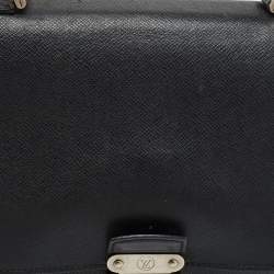 Pre Owned Louis Vuitton Robusto 1 Compartment Black Leather Briefcase