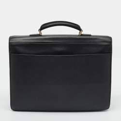 Pre Owned Louis Vuitton Robusto 1 Compartment Black Leather Briefcase