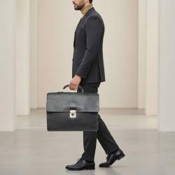 Pre Owned Louis Vuitton Robusto 1 Compartment Black Leather Briefcase