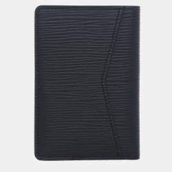 Pre Owned Louis Vuitton Pocket Organizer Black Epi Leather Wallet